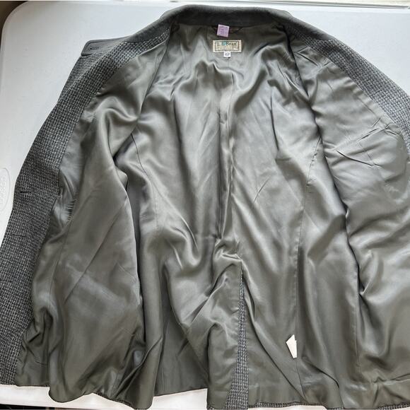Vintage L.L. Bean 3 Button Tweed Blazer Women’s 16 Petite Jacket Suede Collar - Picture 5 of 8